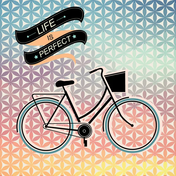 Affiche d'été avec bicyclette.Typographie.Illustration vectorielle . — Image vectorielle