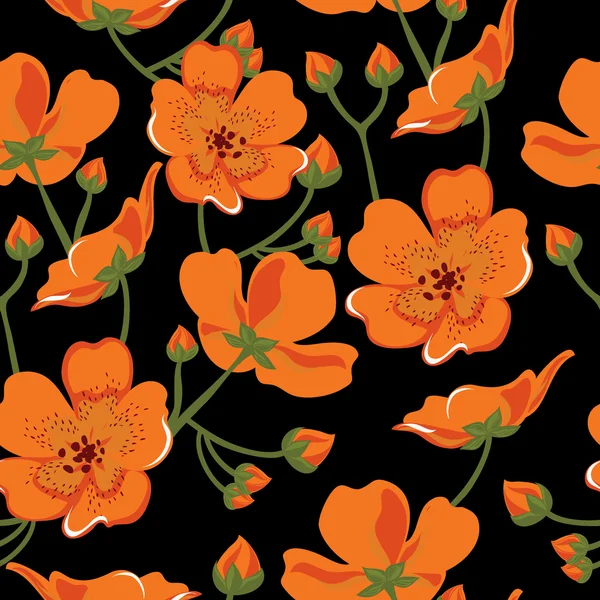 Květinové bezešvé vzor s krásnými květinami — Stockový vektor
