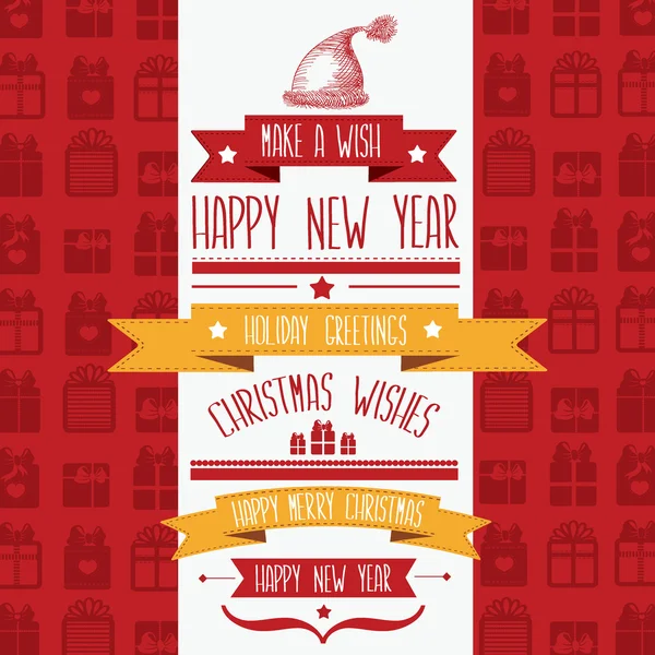 Affisch merry christmas.typography.vector illustration. — Stock vektor