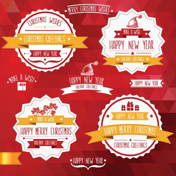 Reeks van creatieve Kerstmis badges. — Stockvector