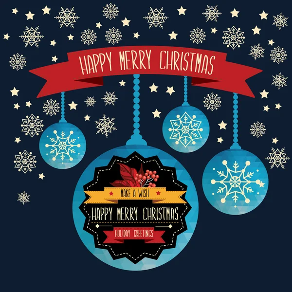 Poster merry christmas.typography.vector illustratie. — Stockvector