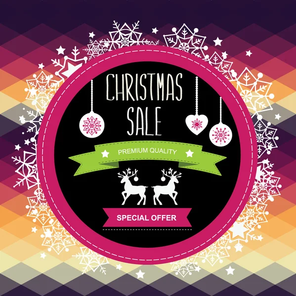 Kerstmis poster sale.typography.vector illustratie. — Stockvector