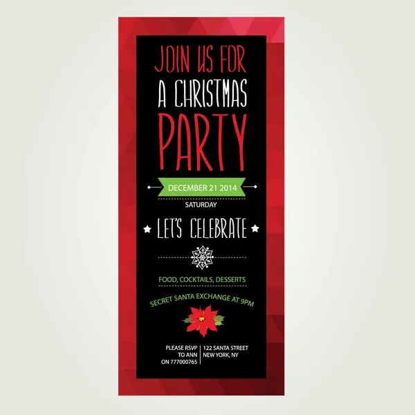 Εικόνα merry christmas.typography.vector πρόσκληση. — Διανυσματικό Αρχείο