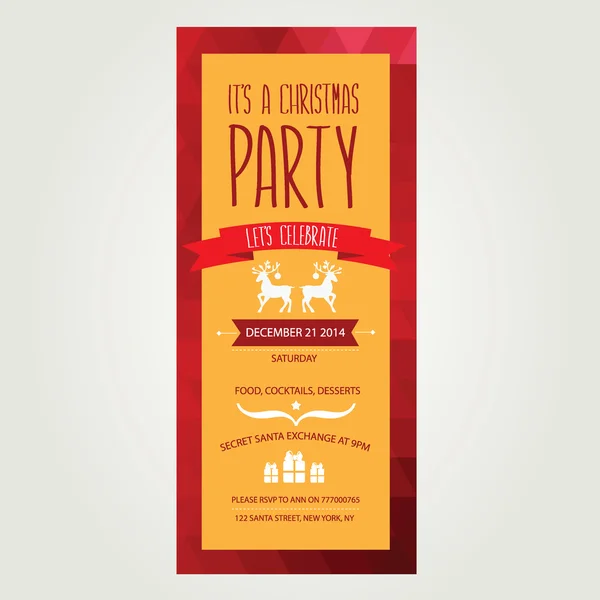 Invitation Merry Christmas.Typography.Vector illustration. — Stock Vector