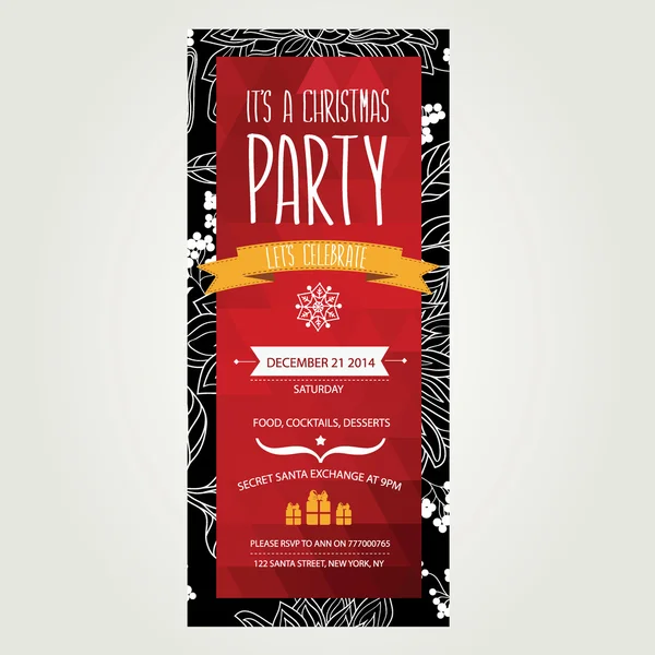 Invitación Feliz Navidad.Typography.Vector ilustración . — Archivo Imágenes Vectoriales