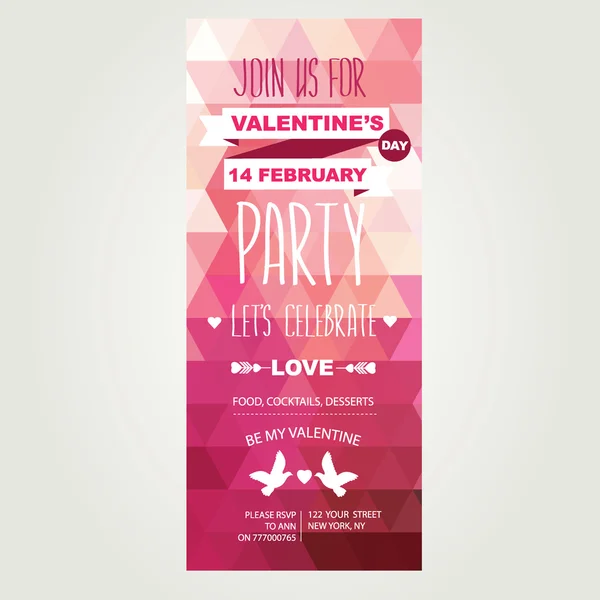 Uitnodiging Valentijnsdag — Stockvector