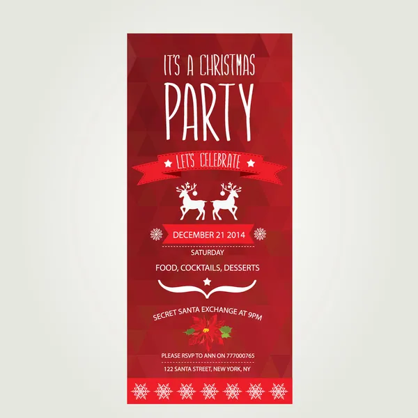 Invitation Merry Christmas. — Stock Vector