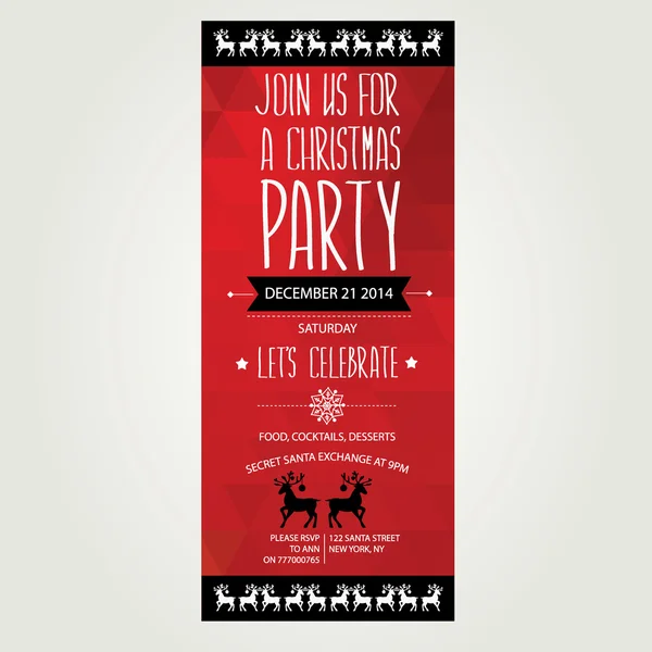 Invitación Feliz Navidad . — Vector de stock