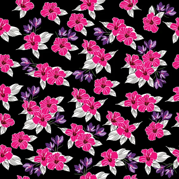 Floral seamless pattern with beautiful flowers — Stock Vector