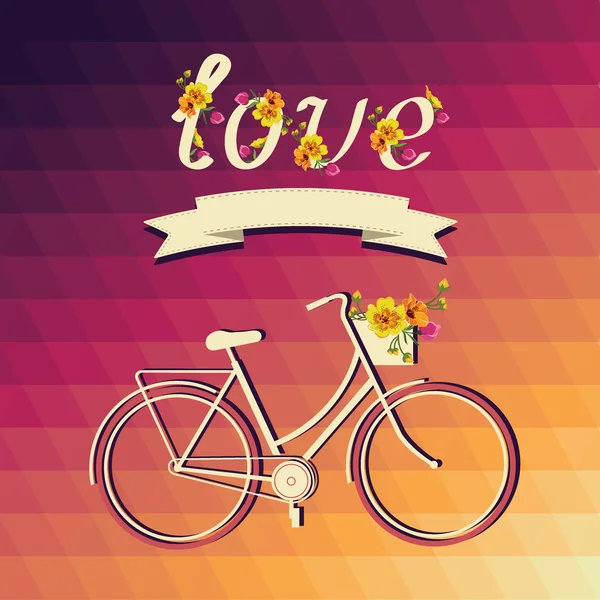 Zomer poster met fiets — Stockvector