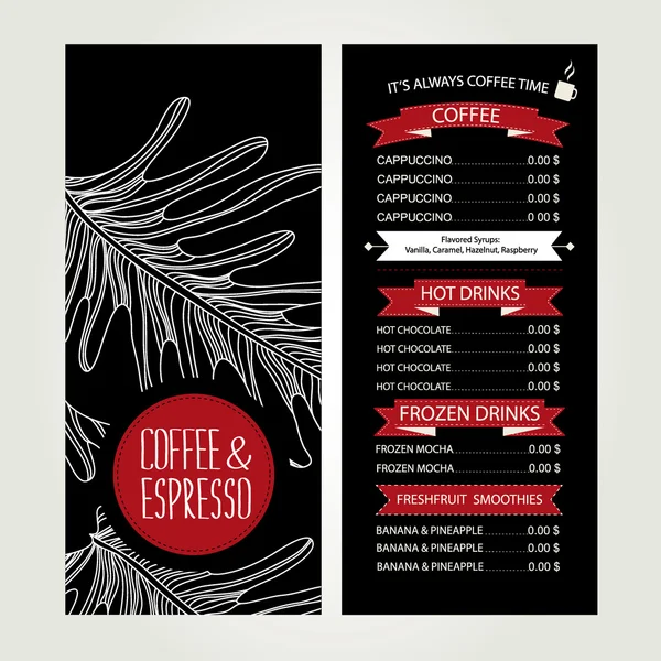 Menu de café, design de modelo — Vetor de Stock