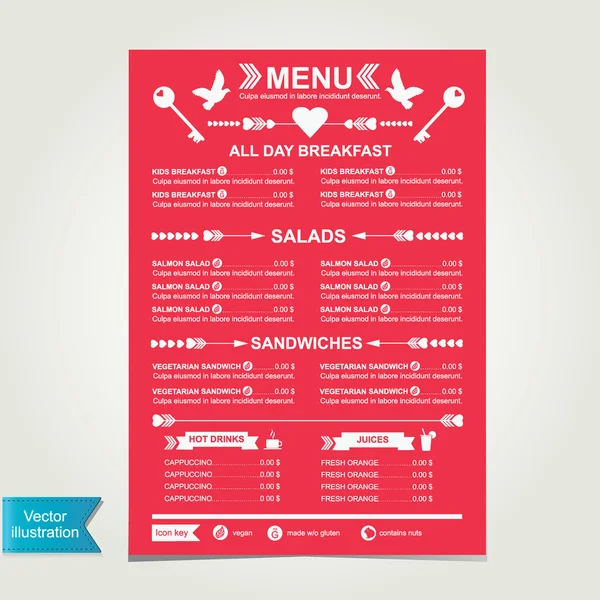 Menu de café, design de modelo . —  Vetores de Stock