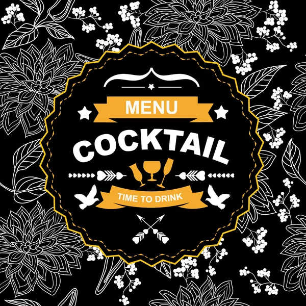 Cocktail bar menu, sjabloonontwerp. — Stockvector