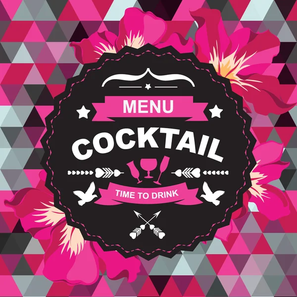 Cocktail bar menu, sjabloonontwerp. — Stockvector