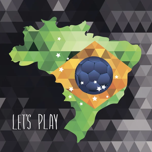 Cartel de fútbol juego del mundo. Concepto de diseño brasileño — Archivo Imágenes Vectoriales