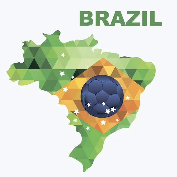 Cartel de fútbol juego del mundo. Concepto de diseño brasileño — Archivo Imágenes Vectoriales