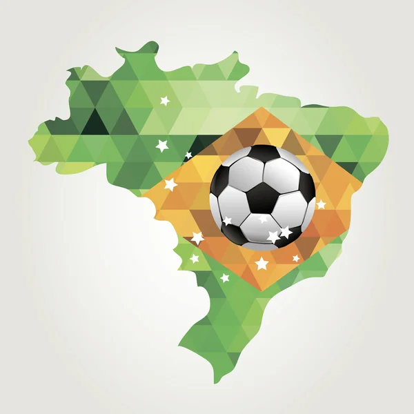 海报足球世界的游戏。设计概念巴西 — 图库矢量图片