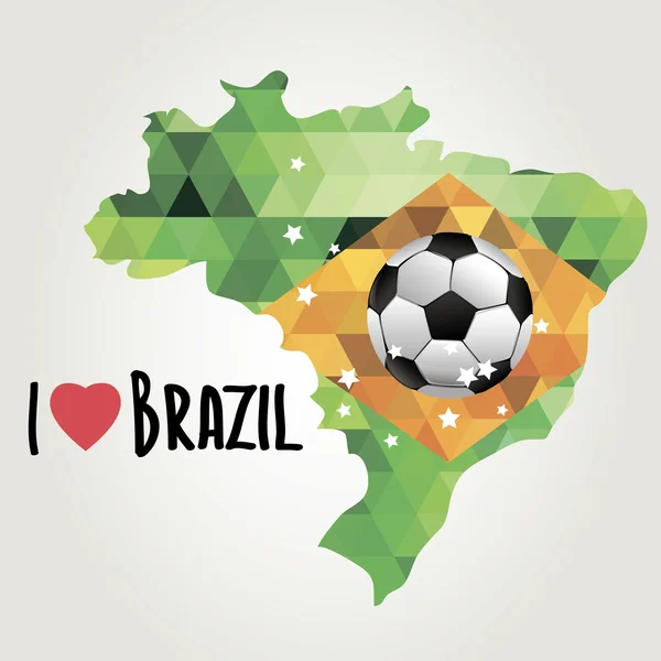 Poster wereld voetbalspel. ontwerp concept Brazilië — Stockvector