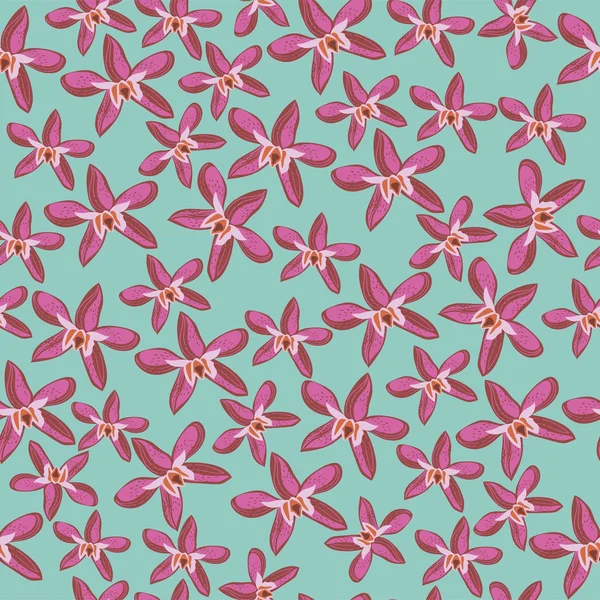 Motif floral sans couture avec de belles fleurs, dessin à la main — Image vectorielle