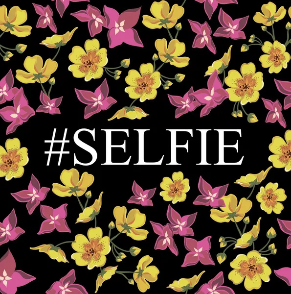 Affiche abstraite avec tag Selfie . — Image vectorielle