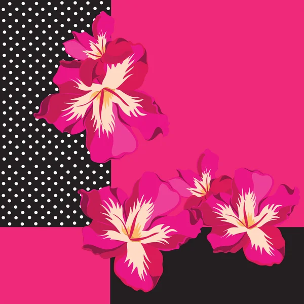 Motif floral avec de belles fleurs, dessin à la main — Image vectorielle