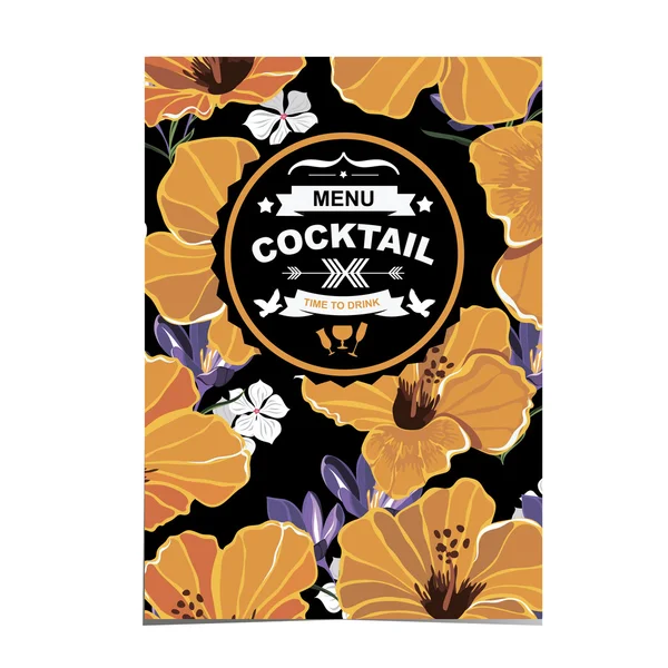 Cocktail bar menu, template design — Stock Vector