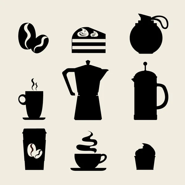 Het pictogrammenu van koffie. — Stockvector