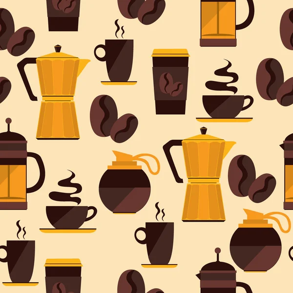 Koffie naadloze patroon. — Stockvector