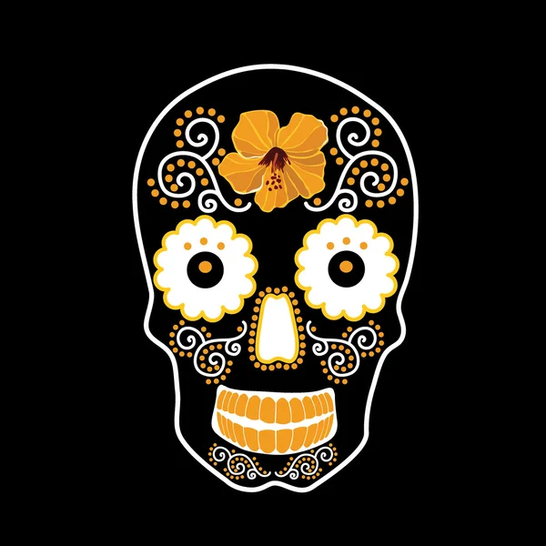 Calavera con adorno — Vector de stock