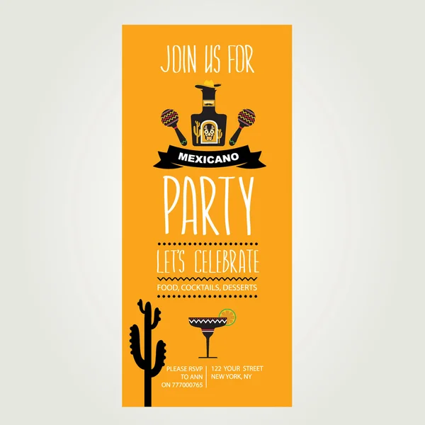 Invitation à une fête mexicaine — Image vectorielle