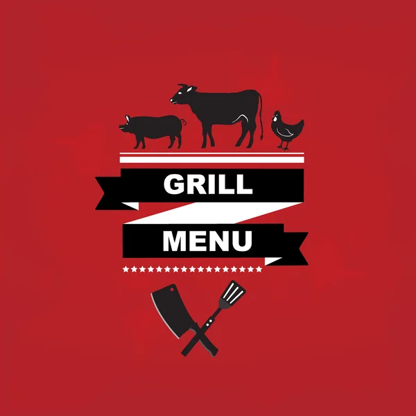 Café menu grill, design de modelo . — Vetor de Stock