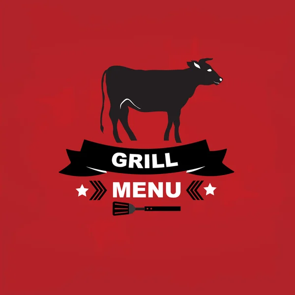 Café menu grill, design de modelo . — Vetor de Stock