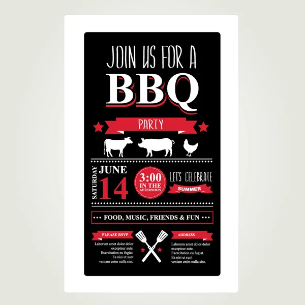 Invitation pour barbecue. — Image vectorielle