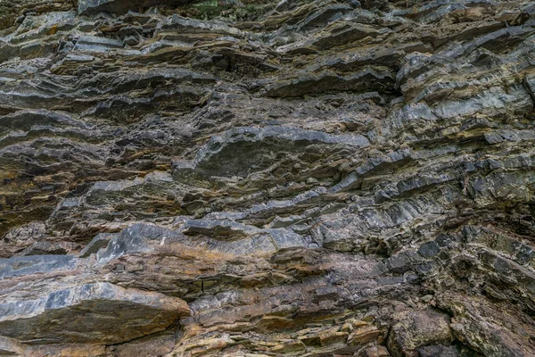 Granite Rock Wall Texture Mountain Stone Geological Layers Background — Zdjęcie stockowe