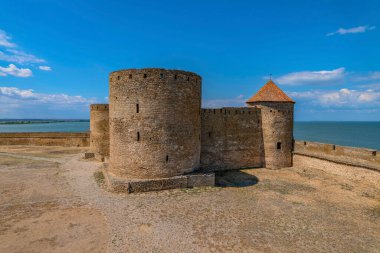 Ackerman kalesi. Antik tarih binasının içinde. En büyük Ukrayna kalesi. Bilhorod-Dnistrovskyi, Ukrayna.