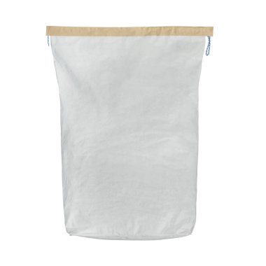 Kağıt yapım alçı çimento torbası. Çuval beyaz üzerine izole