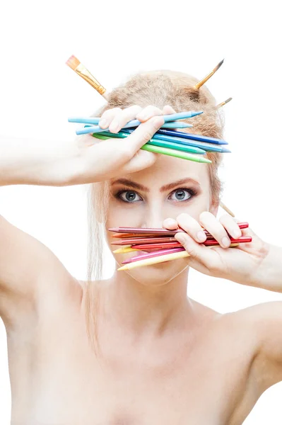 Painter girl — Stock Photo, Image