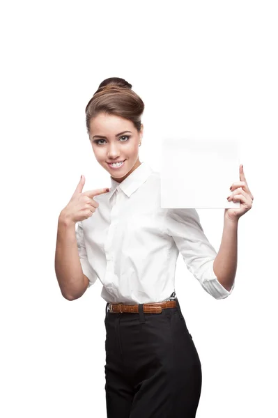 Young happy business woman — Stock Photo, Image