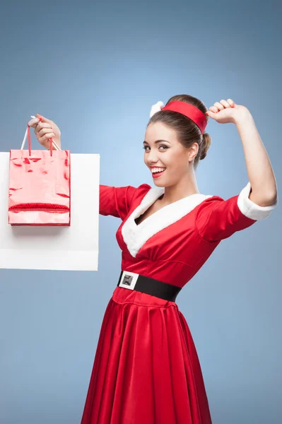 Cheerful retro housewife — Stock Photo, Image