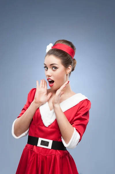 Surprised retro girl — Stock Photo, Image