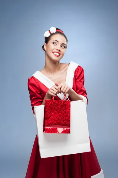 Cheerful retro housewife — Stock Photo, Image