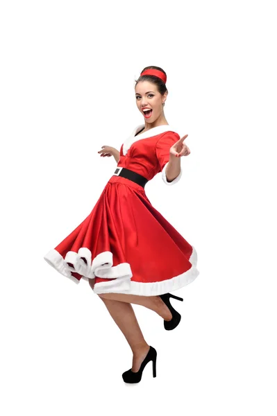 Cheerful dancing retro girl — Stock Photo, Image