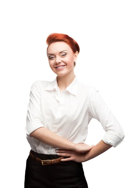 Молодая улыбающаяся деловая женщина — стоковое фото