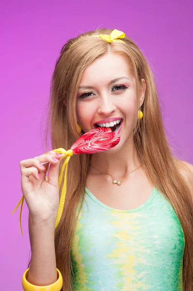 Vivid candy girl — Stock Photo, Image