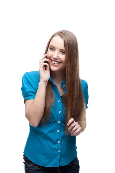 Affärskvinna som talar i mobiltelefon — Stockfoto