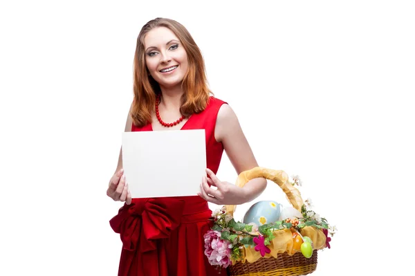 Vidám húsvéti nő — Stock Fotó