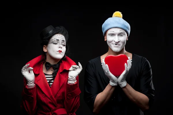 Mimes in love — Stock Photo, Image