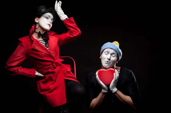 Mimes in love — Stock Photo, Image