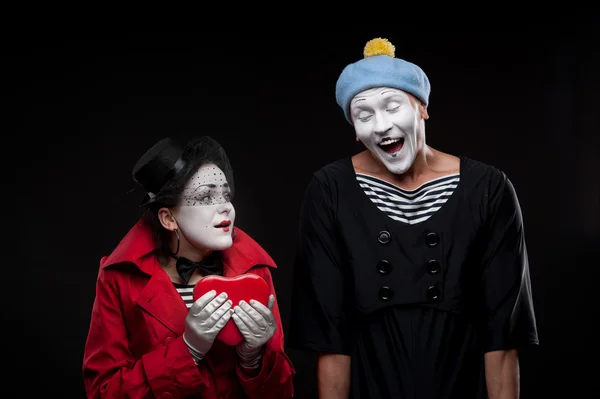 Mimes in love — Stock Photo, Image