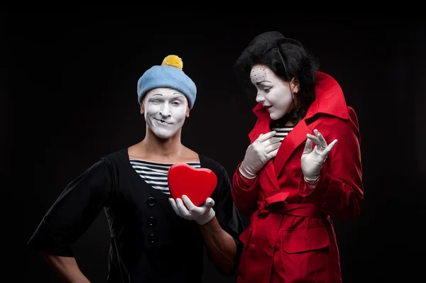 Mimes in love — Stock Photo, Image